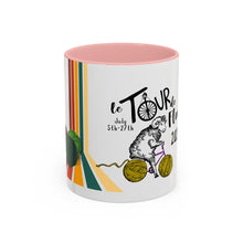 Load image into Gallery viewer, Colorful Tour de Fleece Coffee Mug | Perfect for Knitters | Ideal Gift for Yarn Lovers | Funny Sheep Design | Summer Craft Fest