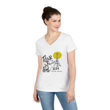 Load image into Gallery viewer, Tour De Fleece Ladies' V-Neck T-Shirt 2024