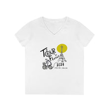 Load image into Gallery viewer, Tour De Fleece Ladies' V-Neck T-Shirt 2024