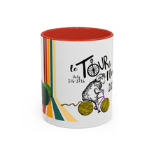 Load image into Gallery viewer, Colorful Tour de Fleece Coffee Mug | Perfect for Knitters | Ideal Gift for Yarn Lovers | Funny Sheep Design | Summer Craft Fest