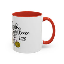 Load image into Gallery viewer, Colorful Tour de Fleece Coffee Mug | Perfect for Knitters | Ideal Gift for Yarn Lovers | Funny Sheep Design | Summer Craft Fest