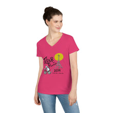 Load image into Gallery viewer, Tour De Fleece Ladies' V-Neck T-Shirt 2024
