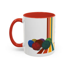 Load image into Gallery viewer, Colorful Tour de Fleece Coffee Mug | Perfect for Knitters | Ideal Gift for Yarn Lovers | Funny Sheep Design | Summer Craft Fest
