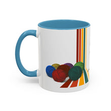 Load image into Gallery viewer, Colorful Tour de Fleece Coffee Mug | Perfect for Knitters | Ideal Gift for Yarn Lovers | Funny Sheep Design | Summer Craft Fest
