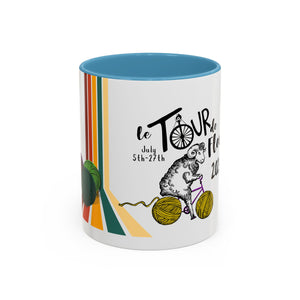 Colorful Tour de Fleece Coffee Mug | Perfect for Knitters | Ideal Gift for Yarn Lovers | Funny Sheep Design | Summer Craft Fest