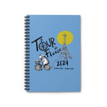 Load image into Gallery viewer, Spiral Notebook - Ruled Line- Tour de Fleece 2024- BLUE
