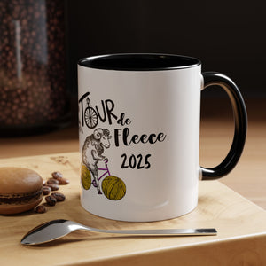 Colorful Tour de Fleece Coffee Mug | Perfect for Knitters | Ideal Gift for Yarn Lovers | Funny Sheep Design | Summer Craft Fest