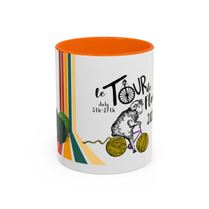 Colorful Tour de Fleece Coffee Mug | Perfect for Knitters | Ideal Gift for Yarn Lovers | Funny Sheep Design | Summer Craft Fest