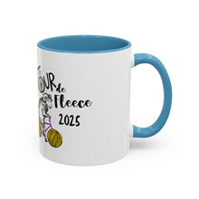 Load image into Gallery viewer, Colorful Tour de Fleece Coffee Mug | Perfect for Knitters | Ideal Gift for Yarn Lovers | Funny Sheep Design | Summer Craft Fest
