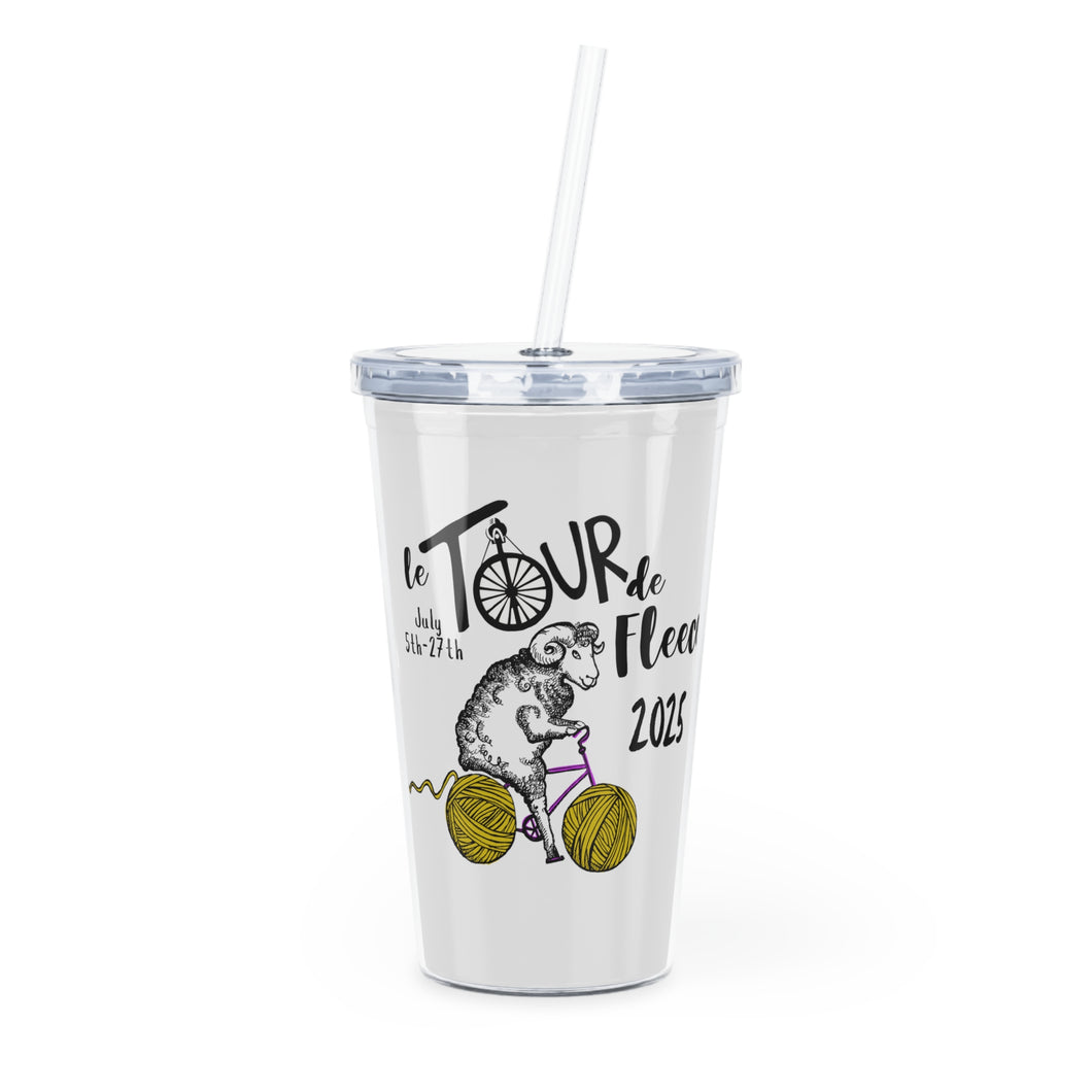 Tumbler with Straw - 2025 Tour De Fleece Design - Wool and Fiber Arts