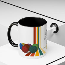 Load image into Gallery viewer, Colorful Tour de Fleece Coffee Mug | Perfect for Knitters | Ideal Gift for Yarn Lovers | Funny Sheep Design | Summer Craft Fest
