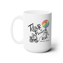 Load image into Gallery viewer, Ceramic Mug 15oz Tour De Fleece 2024 Rainbow
